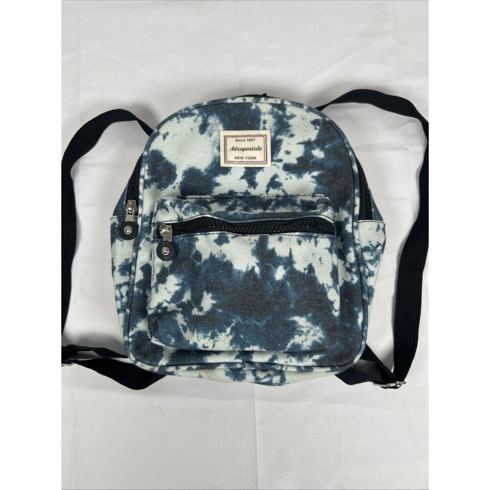 Aeropostale Mini Backpack Bag Blue Tie-dye Zipper Casual Bag School